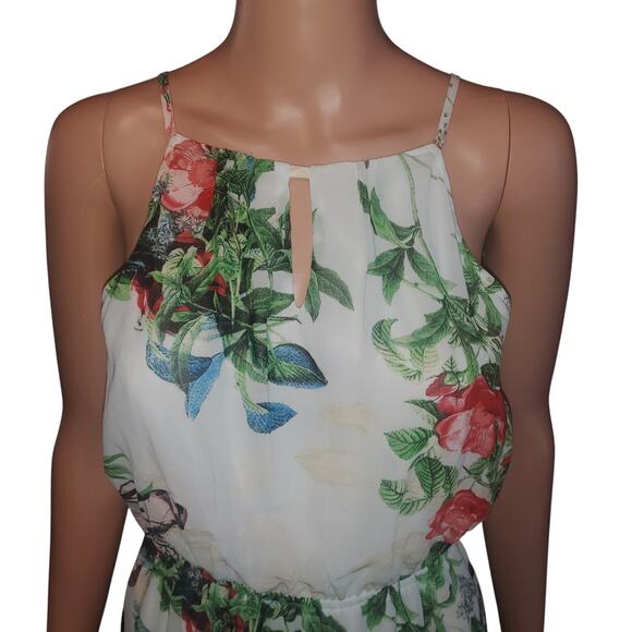 Y2K Women’s Maxi Dress Size S Drop Waist Sheer Floral Fairy Core Garden Ethereal - Picture 2 of 10